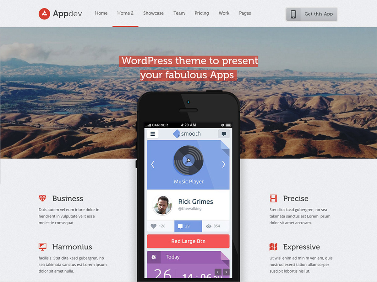 Appdev - Mobile App Showcase WordPress Theme