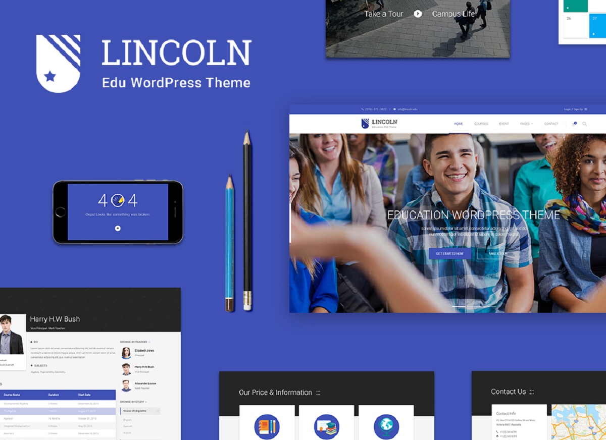 Lincoln - Education Material Design WordPress Theme