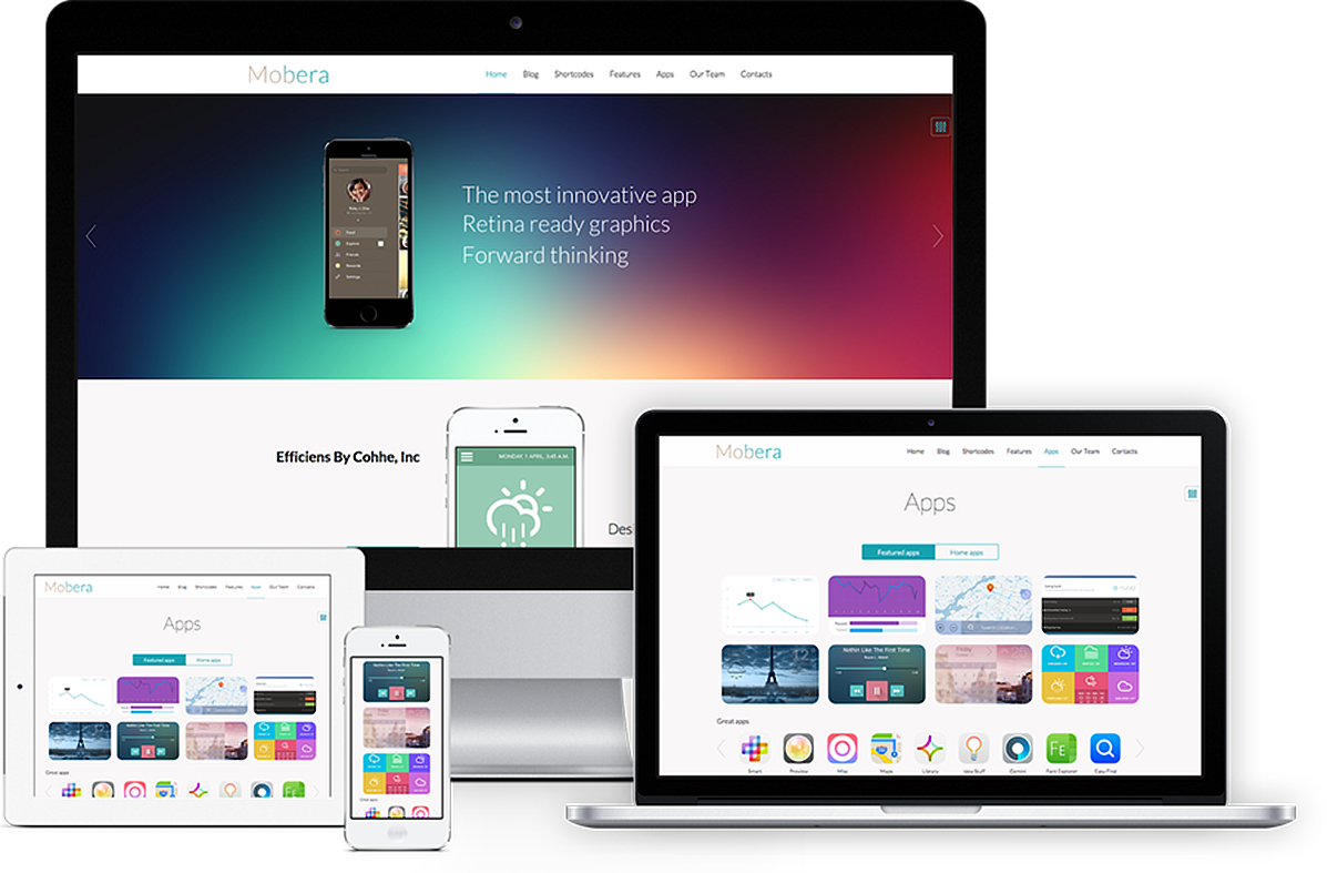 Mobera Premium App Showcase WordPress Theme