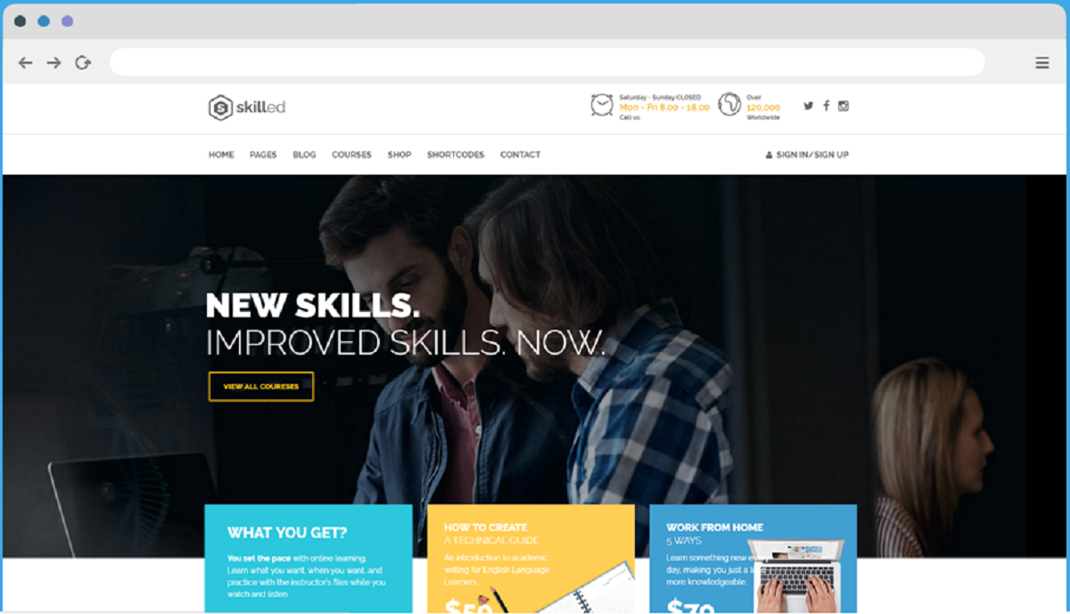 Skilled School Education Courses WordPress Theme