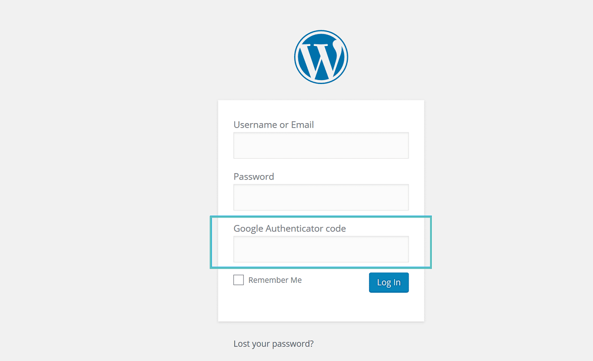 Google Authenticator WordPress Login