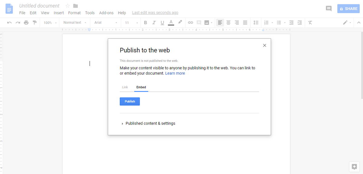 Publish to Web