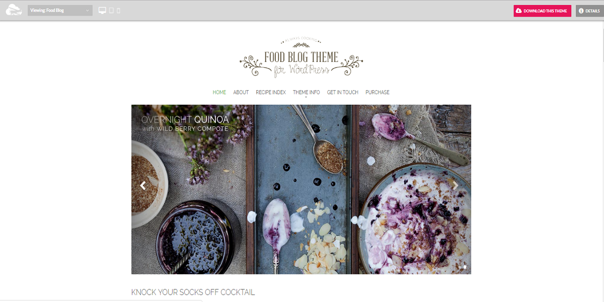 Food Blog Theme for Bloggers