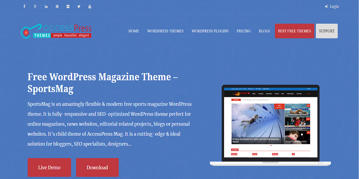 Free WordPress Magazine Theme – SportsMag Free WordPress Magazine Theme – SportsMag