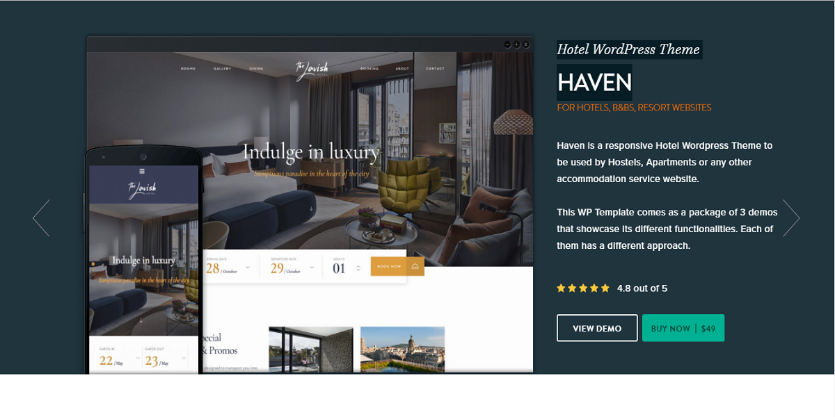 Hotel WordPress Theme Haven