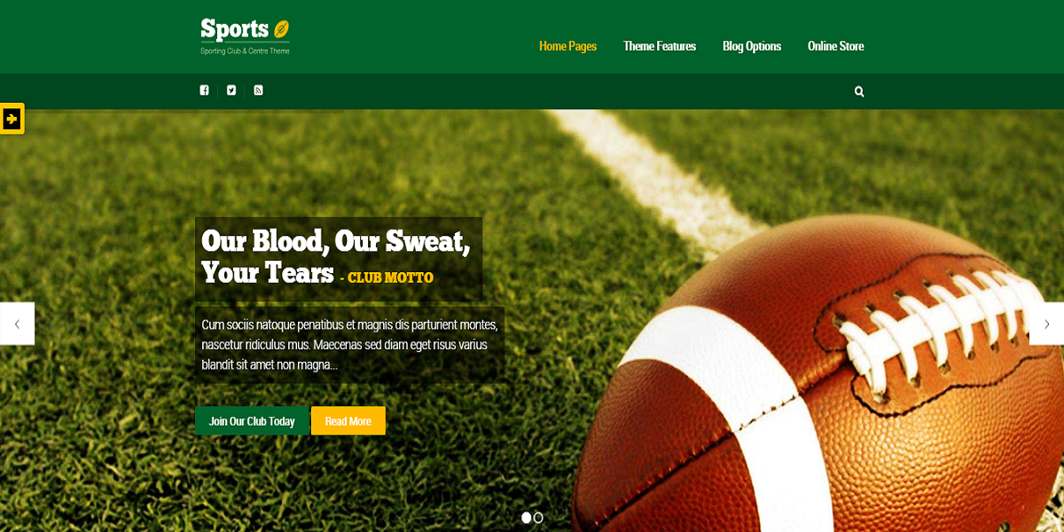 Sport WordPress Club Theme Sport WordPress Club Theme