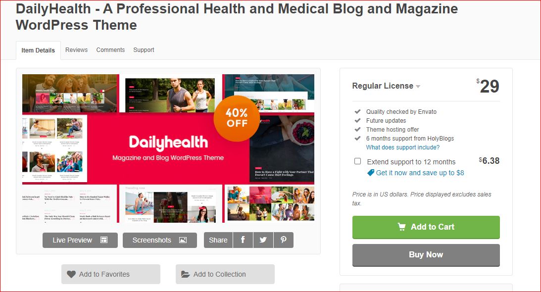 Dailyhealth wordpress theme