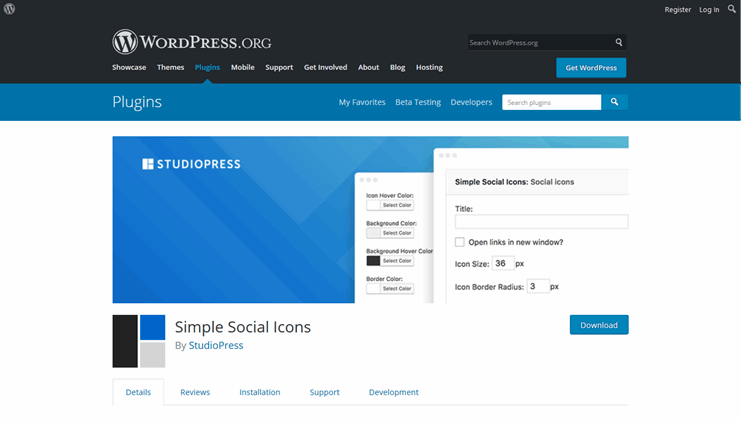 Simple social icons Simple social icons