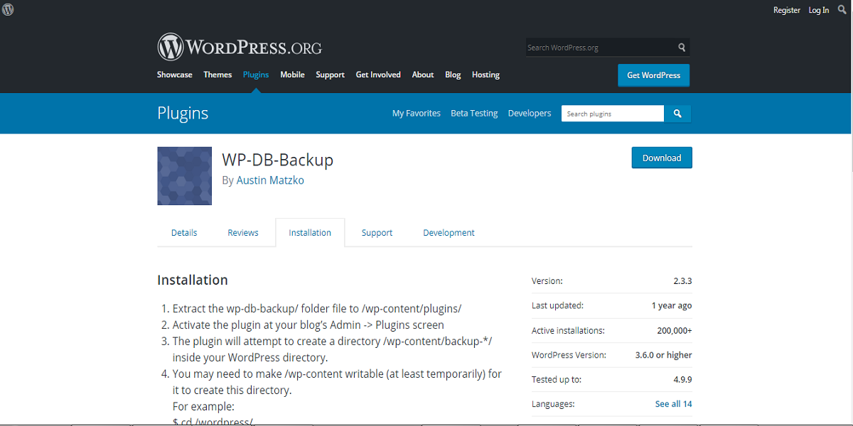 WordPress DB BackUp