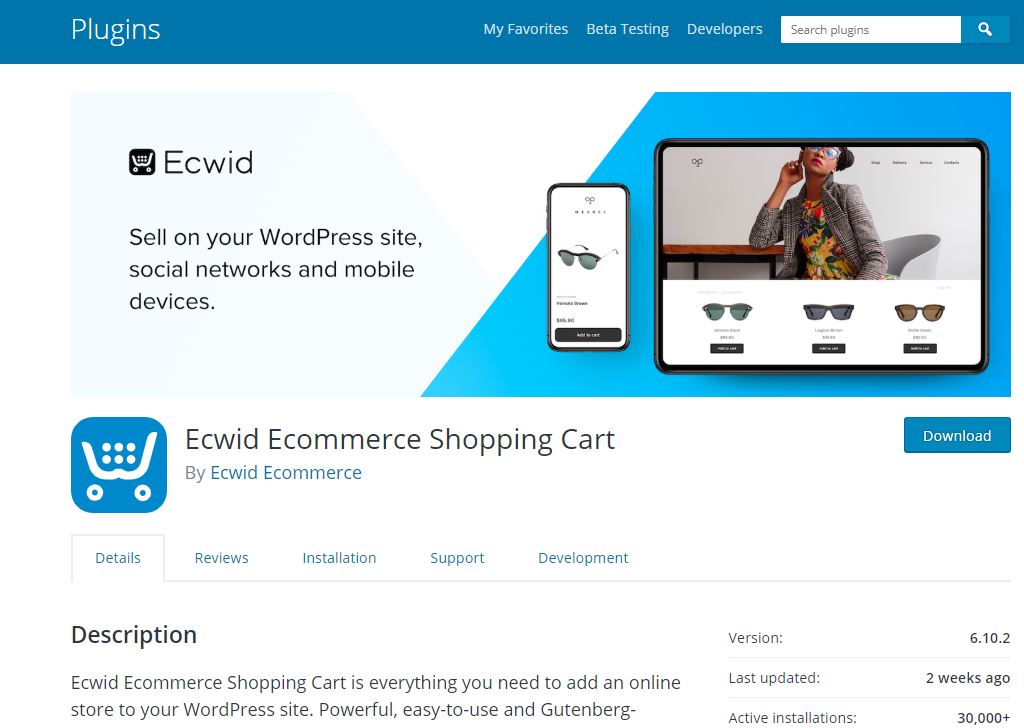 Ecwid e-commerce shopping cart
