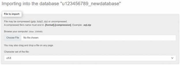 Importing into database Importing into database