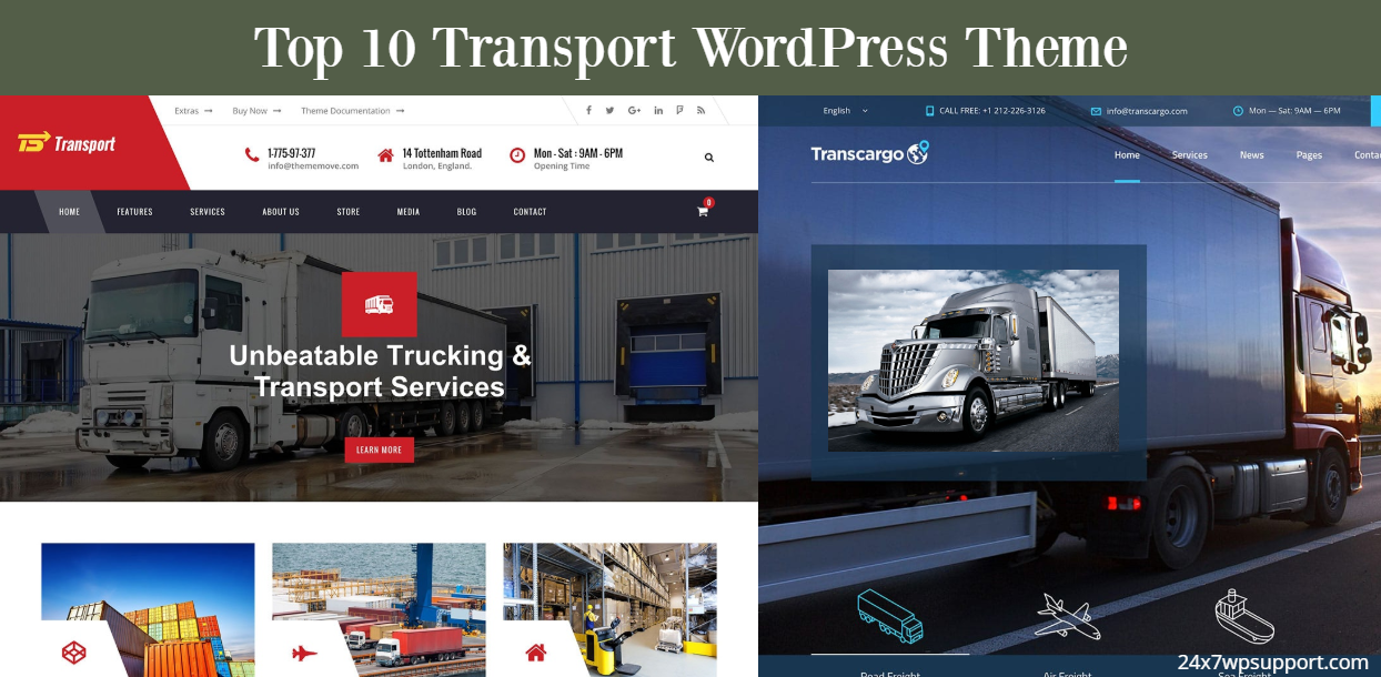 Top 10 Transport WordPress Theme 