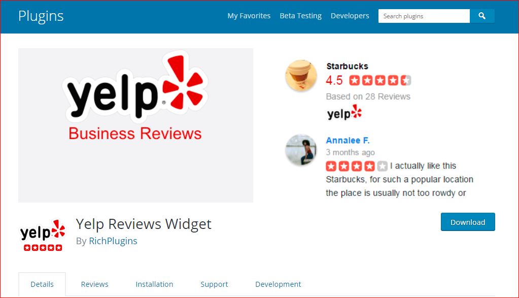 Yelp review Pro plugin