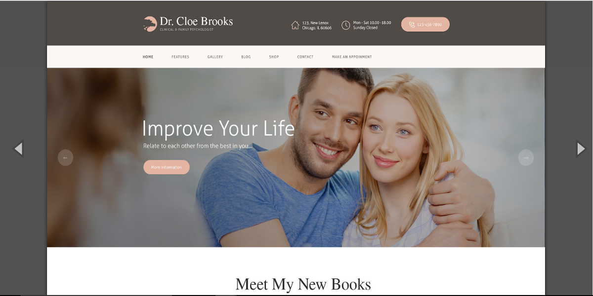 Cloe Brooks - Psychology, Counseling & Medical WordPress Theme