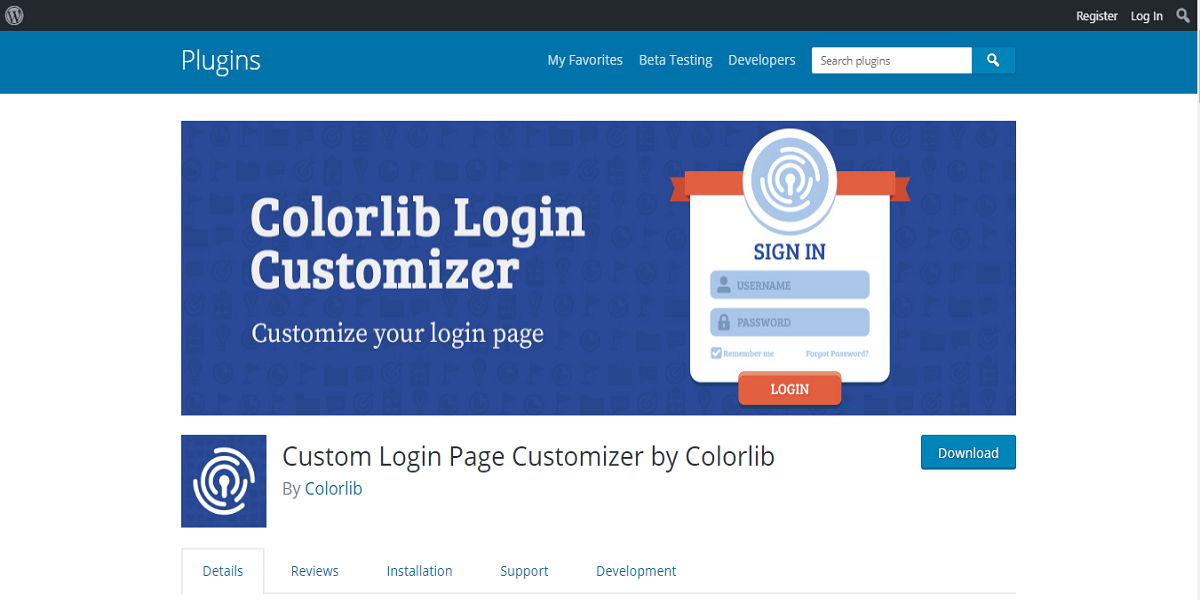 Colorlib Custom Login Page Customizer