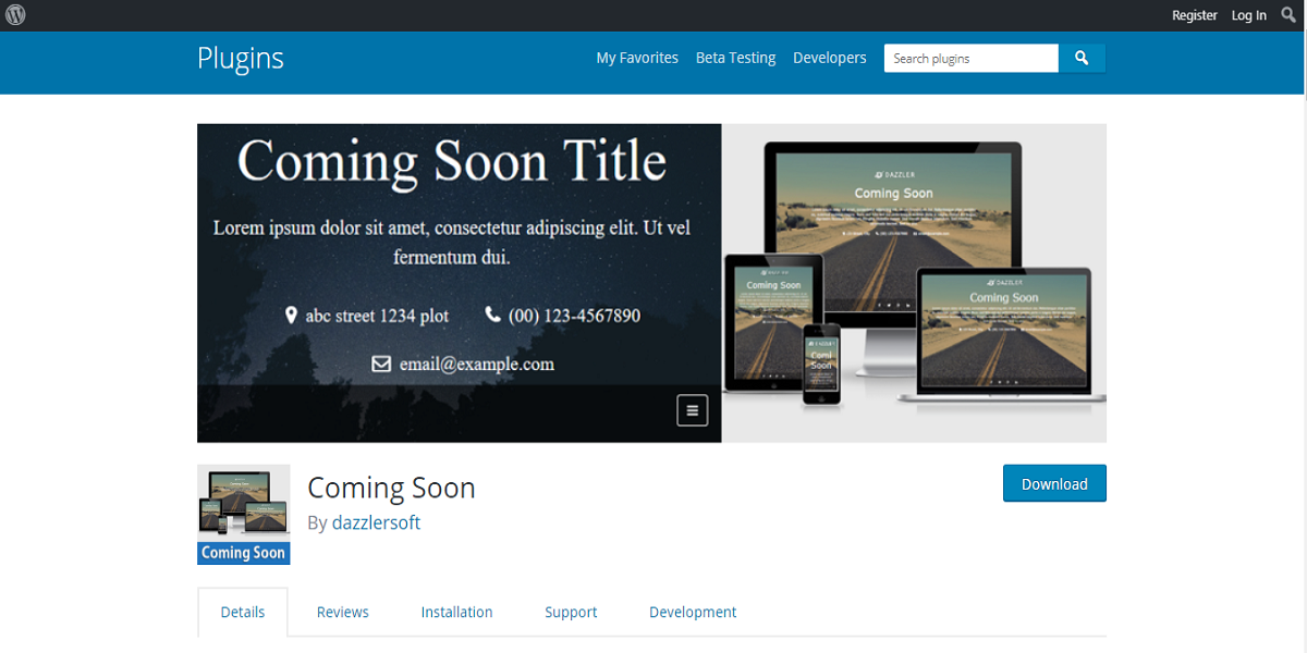 Coming Soon WordPress Plugin