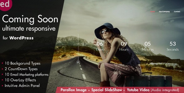 Coming soon countdown responsive wordpress plugin