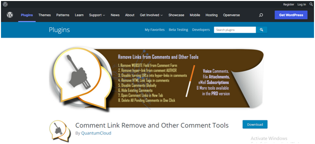 Comment Link Removal & Other Tools