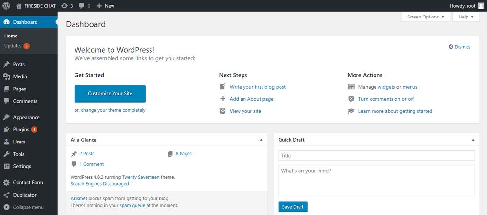 WordPress Dashboard