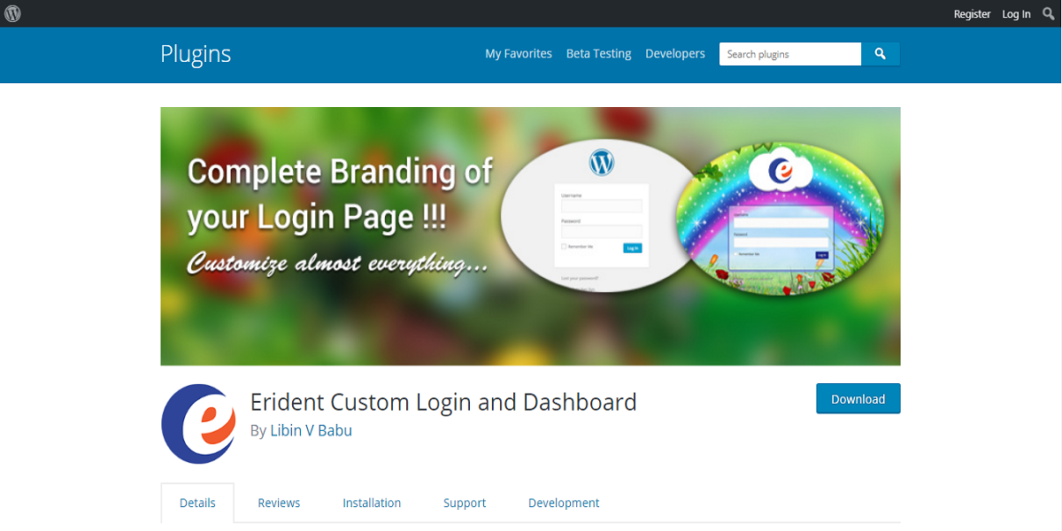 Erident Custom Login and Dashboard