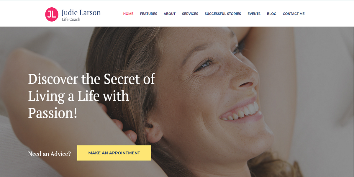 Life Coach and Psychologist Personal WordPress Theme