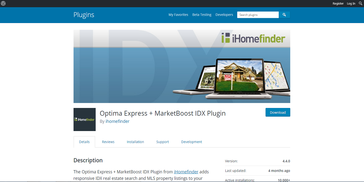 Optima Express with market boost IDX plugin