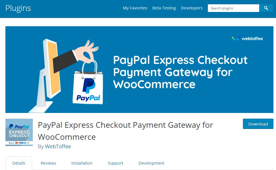 Paypal express checkout payment gateway for woocommerce