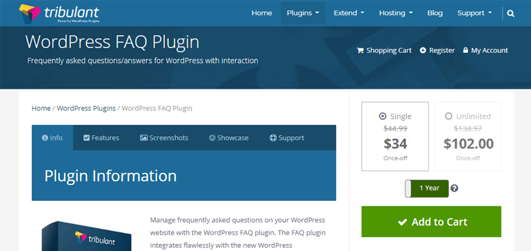 Tribulant FAQ plugin