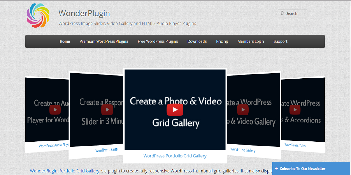 WonderPlugin Video Embed WordPress Plugin