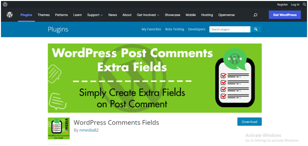 WordPress Comment Field