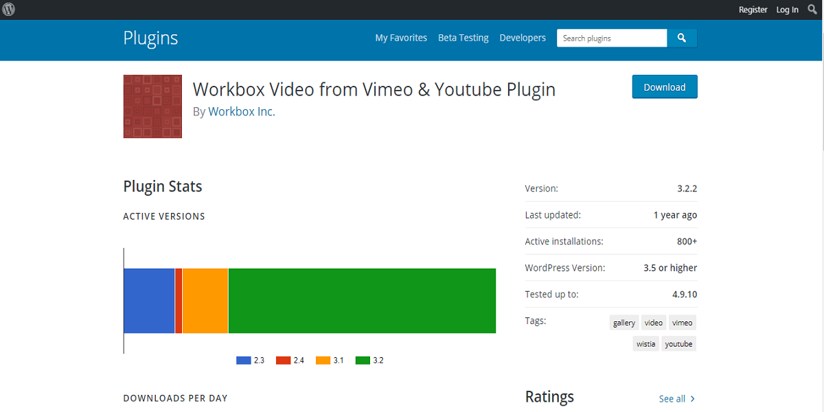 Workbox Video from Vimeo & Youtube Plugin