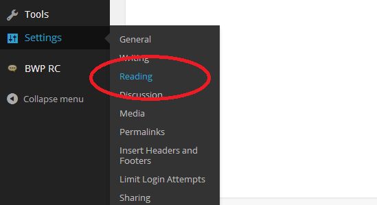 wp Readings setting wp Readings setting