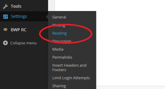 wp Readings setting