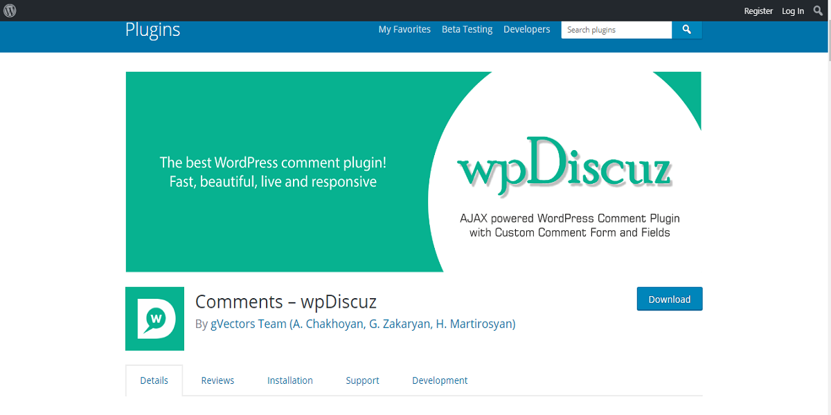 wpDiscuz WordPress Comment Plugin