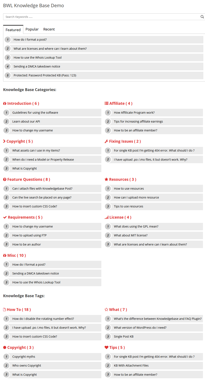 BWL Knowledge Base Manager Front End