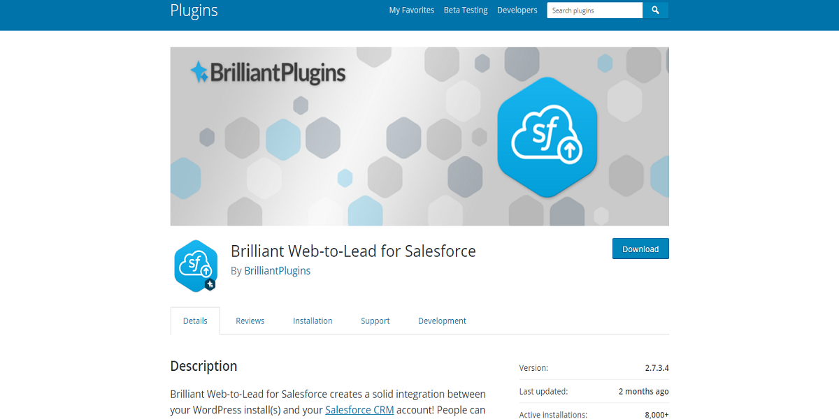 Brilliant Web-to-Lead for Salesforce Plugin