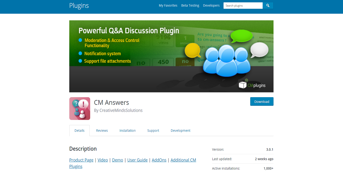 CM Answers Plugin