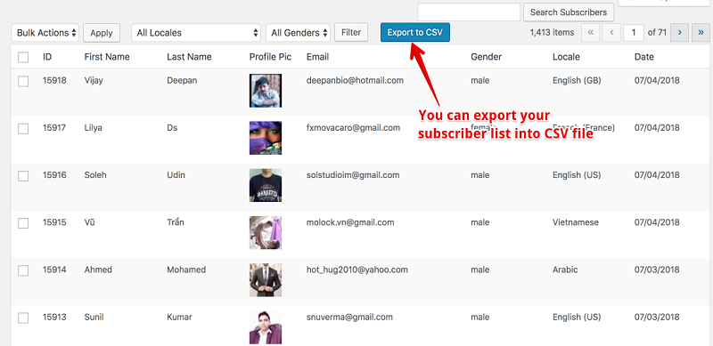 Export Subscribers CSV Formate Export Subscribers CSV Formate