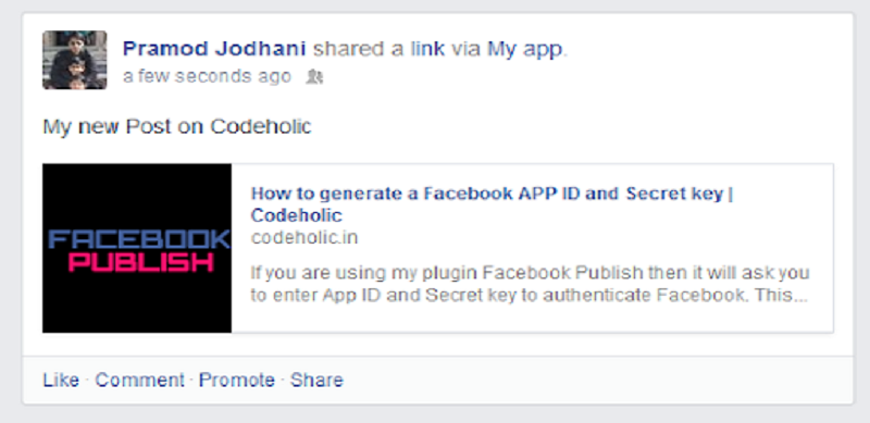 Facebook Publish Front End Facebook Publish Front End