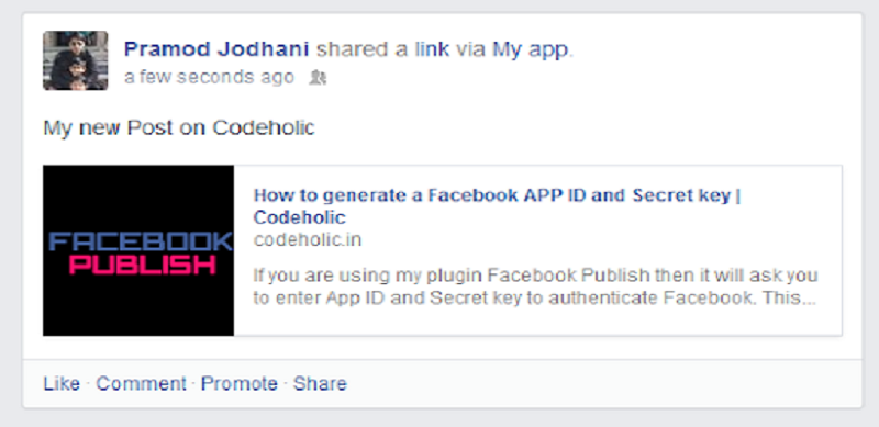 Facebook Publish Front End