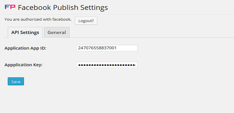 Facebook Publish Settings Facebook Publish Settings