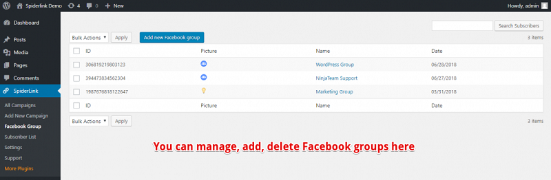Facebook Spider Manage Group Facebook Spider Manage Group
