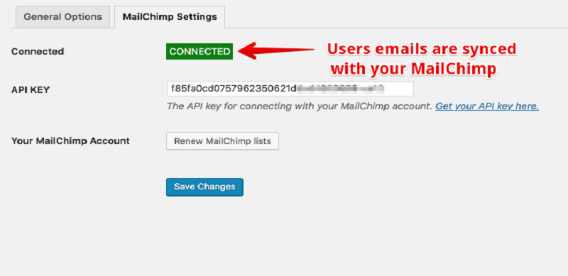 Facebook Spiderlink MailChimp Settings Facebook Spiderlink MailChimp Settings