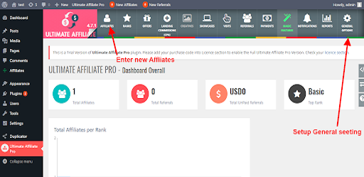 Ultimate Affiliate Pro Plugin Setting