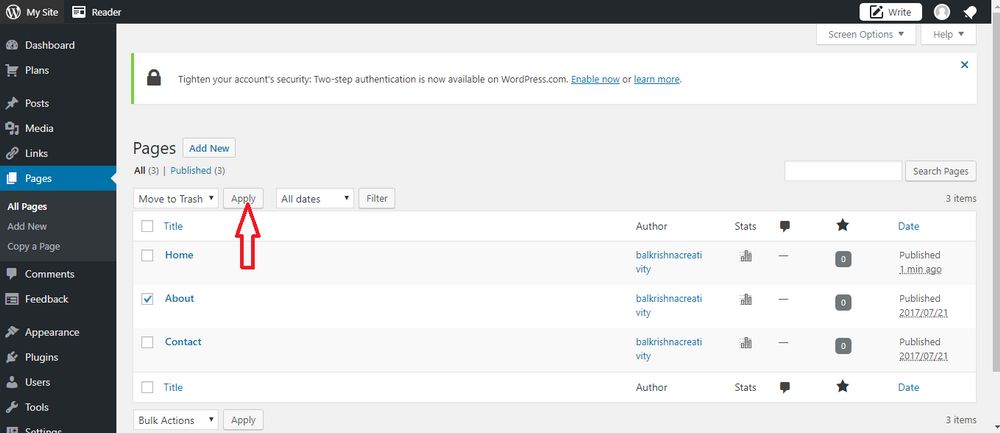 WP Add New Pages