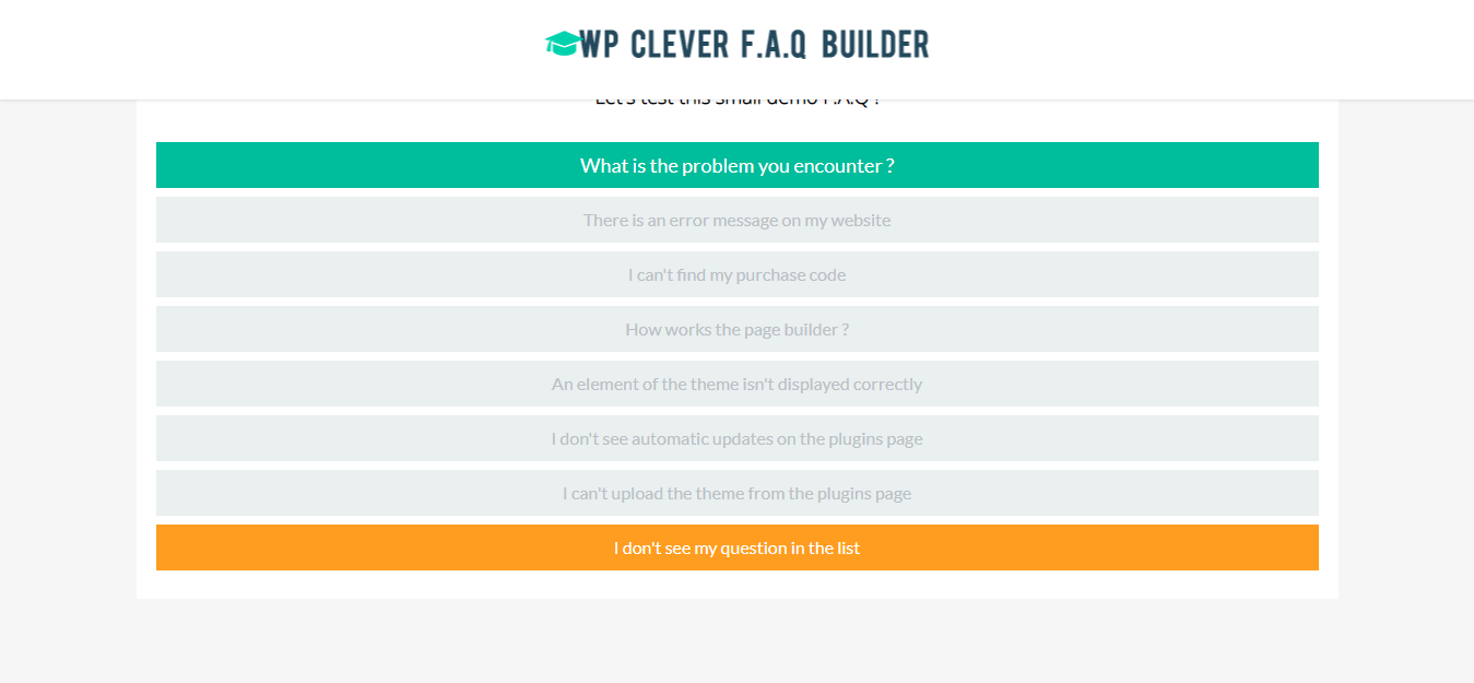 WP Clever FAQ Builder Front End