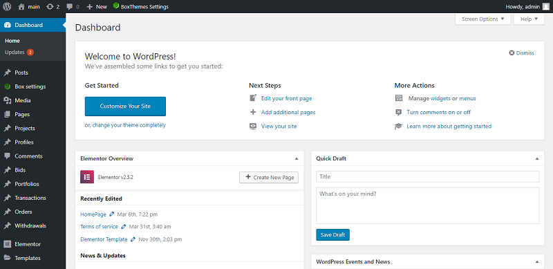 Website Dashboard Website Dashboard