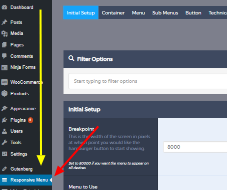 Responsive Menu plugin