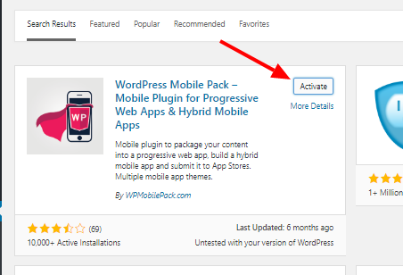 WordPress Mobile pack