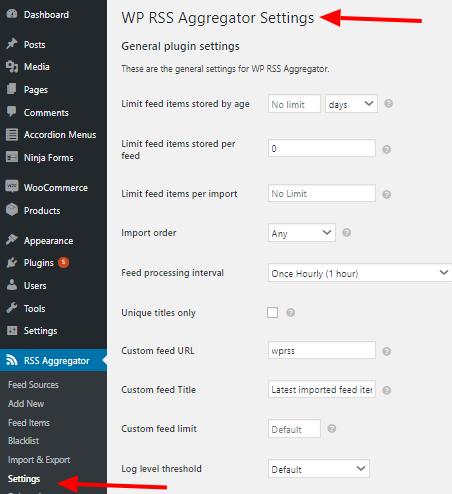 RSS configurations